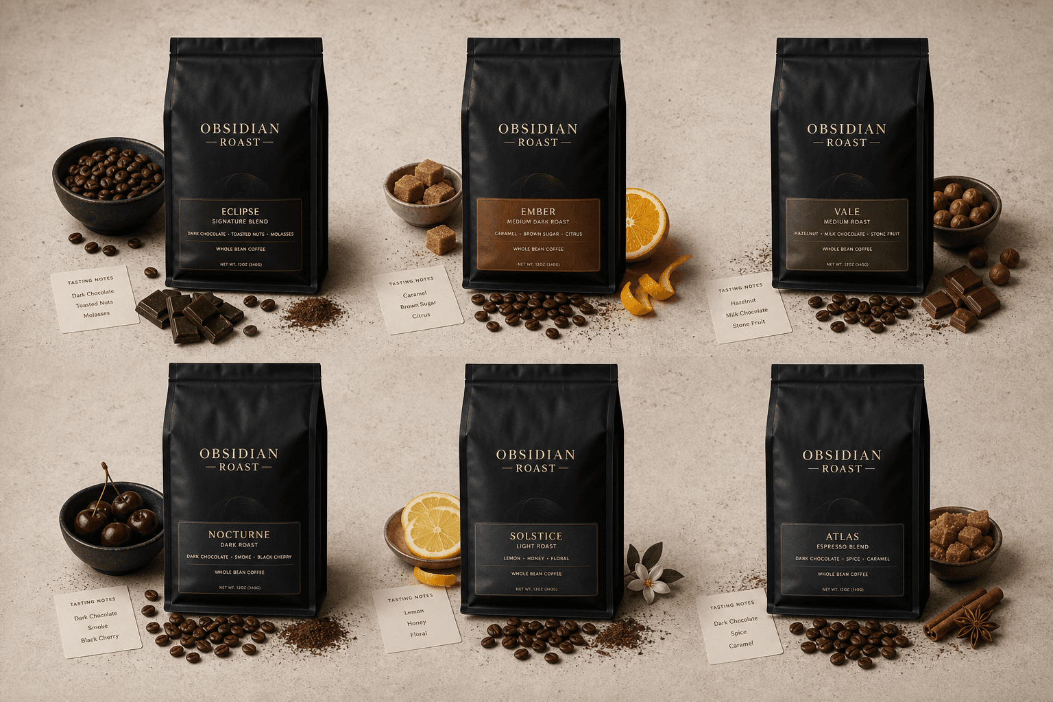 Obsidian Roast coffee collection